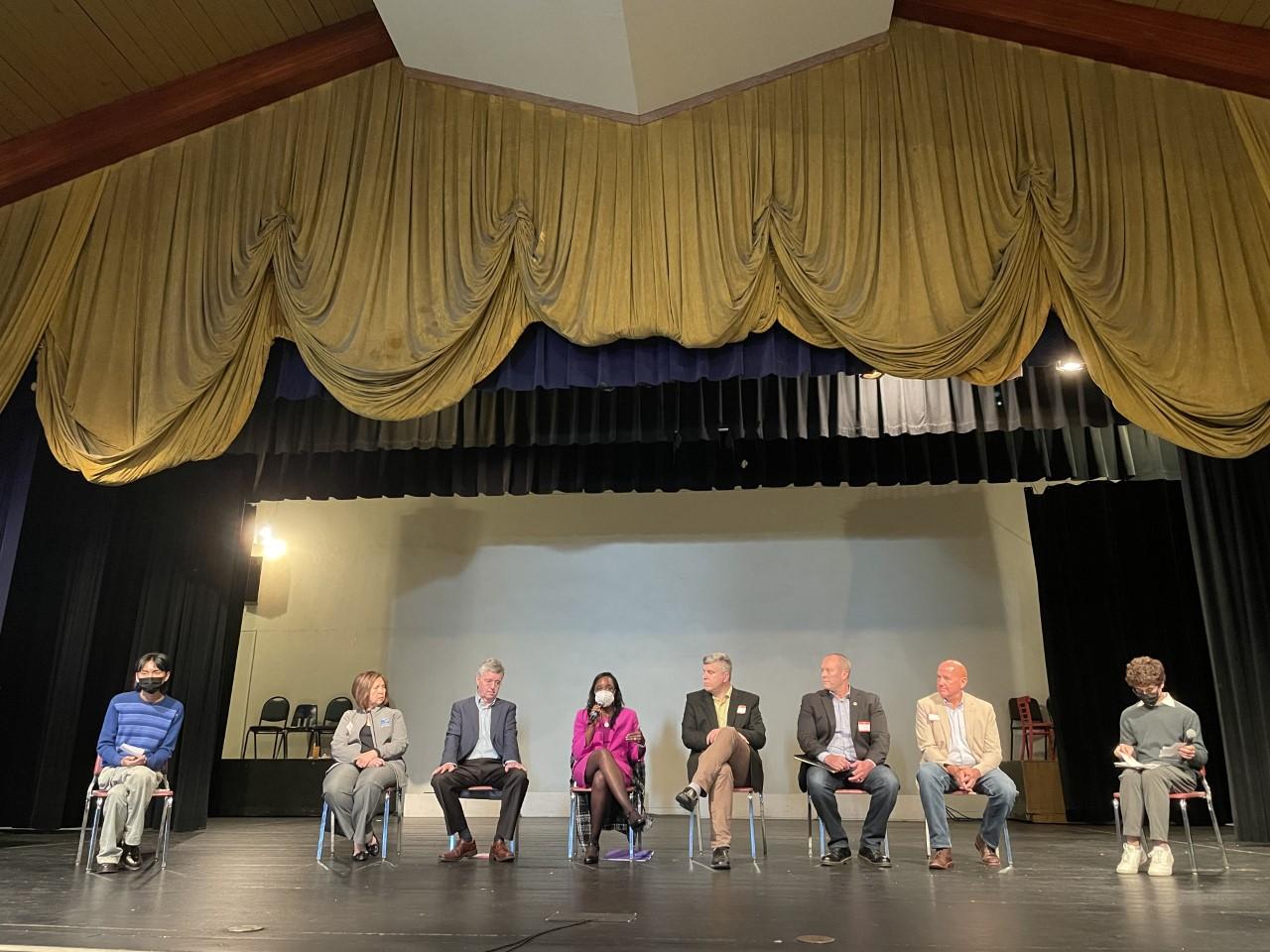 SSFUSD Superintendent Dr. Shawnterra Moore shares her life story with students during a panel discussion organized by the South San Francisco Youth Commission.